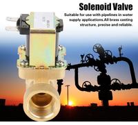 Laiton DN15 G1/2 Normal Closed Pilot operated Water Inlet Electric Solenoid Valve DC 12V