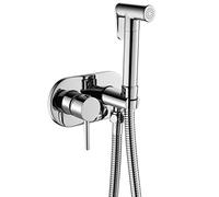 Laiton Encastré Chaud Et Froid Bidet PulvéRisateur Robinet Kit, Ensemble De Douche De Bidet, Encastrable. Pommeau De Douche Bidet Avec Fermeture. Eau Chaude Et Froide RéGlable. Chrome.