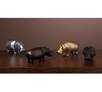 Laiton Hippo hippopotame statue maison décor couleur or figure nouveau salon