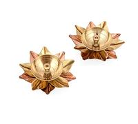 Laiton Lampe à huile en laiton Deep Diya Lampe à huile indienne Diwali Puja Lampe Akhand Lotus Diya (2)