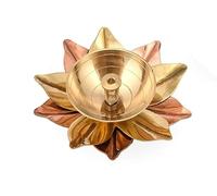Laiton Lampe à huile en laiton Deep Diya Lampe à huile indienne Diwali Puja Lampe Akhand Lotus Diya (1)