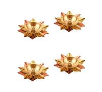 Laiton Lampe à huile en laiton Deep Diya Lampe à huile indienne Diwali Puja Lampe Akhand Lotus Diya (4)