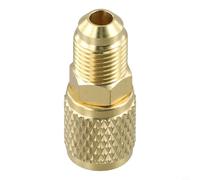 Laiton Mâle 5/16 x Femelle 1/4 SAE Adaptateur pour Systèmes de Climatisation et de Réfrigération Compatible avec R32 R410A R22 Gaz Construction Robuste Installation Facile Design Anti-Age Or
