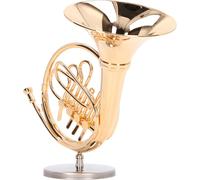 Laiton miniature cor français Mini Model Musical Instrument Replica Dollhouse Home Decoration