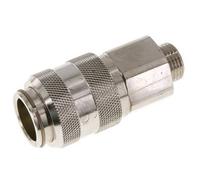 Laiton nickelé Coupleur pneumatique DN 15 Douille G 1/2 pouce mâle à double obturation