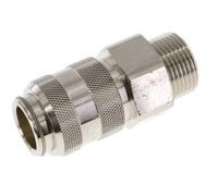 Laiton nickelé Coupleur pneumatique DN 15 Douille G 1 pouce Mâle double obturation