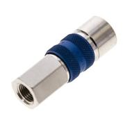 Laiton nickelé Coupleur pneumatique DN 5 codé bleu Douille G 1/8 pouce Femelle