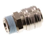 Laiton nickelé Coupleur pneumatique DN 7.2 (Euro) Douille G 1/2 pouce mâle double obturation