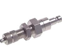 Laiton nickelé DN 2.7 (Micro) Coupleur pneumatique Bouchon 3x4.3 mm Écrou-raccord Bulkhead Double Shut-Off