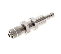 Laiton nickelé DN 2.7 (Micro) Coupleur pneumatique Bouchon 4x6 mm Écrou-raccord Bulkhead Double obturation