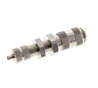 Laiton nickelé DN 2.7 (Micro) Coupleur pneumatique Douille 3x4.3 mm Écrou-raccord Bulkhead