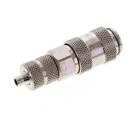 Laiton nickelé DN 2.7 (Micro) Coupleur pneumatique Douille 3x4.3 mm Écrou-raccord Double obturation
