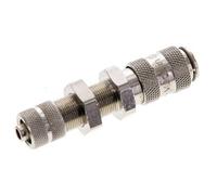 Laiton nickelé DN 2.7 (Micro) Coupleur pneumatique Douille 4x6 mm Écrou-raccord Bulkhead