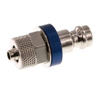 Laiton nickelé DN 5 Bleu Bouchon de raccord d'air 4x6 mm Écrou-raccord