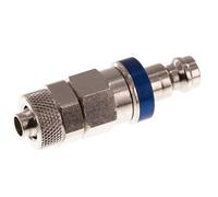 Laiton nickelé DN 5 Bleu Bouchon de raccord d'air 6x8 mm Écrou-raccord Double obturation