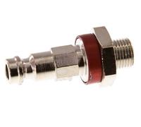 Laiton nickelé DN 5 codé rouge Bouchon de raccord d'air G 1/8 pouce mâle