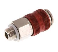 Laiton nickelé DN 5 Coupleur à air rouge Douille G 1/8 pouce Mâle