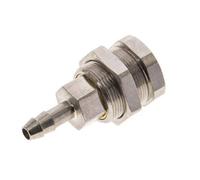 Laiton nickelé DN 5 Coupleur d'air Douille 6 mm Colonne de tuyau Bulkhead Pull-Off
