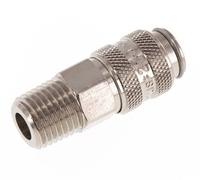 Laiton nickelé Embout de raccord d'air DN 5 1/4 pouce NPT mâle à double obturation