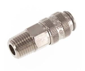 Laiton nickelé Embout de raccord d'air DN 5 1/4 pouce NPT mâle à double obturation