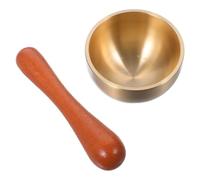 Laiton Petit Bol Chantant pour Contemplation, Yoga et Relaxation | Finition Soignée, Décoratif et Fonctionnel, avec Maillet en Bois, pour Praticiens, Professeurs et Bureau