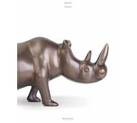 Laiton rhinocéros décoration figure sculpture or Afrique nouveau couleur or