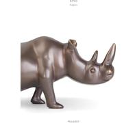 Laiton rhinocéros décoration figure sculpture or Afrique nouveau couleur or