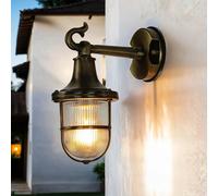 Laiton Wandleuchte IP64 Rustique Verre Parasol Premium Extérieur Lampe Haus Cour