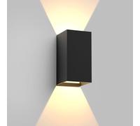 Laittiin Applique murale extérieure LED - Noire 7W, éclairage vers le haut et vers le bas, étanche IP65, blanc chaud 3000K, applique murale moderne pour jardin et escalier