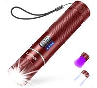 Laitver Lampe Torche LED/Torche UV 2 en 1, Lampe de Poche Rechargeable Ultra Puissante avec 395nm Ultraviolette Noire-6 Modes, Zoomable, Étanche, Longue Durée pour Éclairage,Bordeaux
