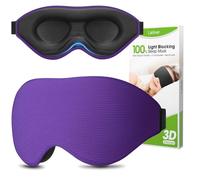 Laitver Masque de Nuit Homme/Femme, Masque de Sommeil Anti-Lumière, Zéro Pression Oculaire & Design Elargi sur le Côté, Doux & Confortable Réglable pour un Sommeil Paisible,Violet Foncé