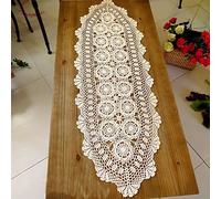 Laivigo Faite à la Main au Crochet Nappe napperons Napperon, Rectangle, 24-160 cm, Coton, Beige, 16 x 24 inch