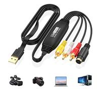 LAIVIYA Convertisseur VHS vers numérique, Carte d'acquisition USB 2.0, périphérique de Capture vidéo 1080p, Adaptateur VHS/AV/RCA, Adaptateur VCR/DVD vers numérique, Compatible Windows et Mac OS