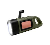 LAIVIYA Lampe Torche Solaire, Lampe de Poche LED d’Urgence avec Mousqueton, Lampe Dynamo Manivelle Portable pour Plein Air Camping Pannes de Courant Cyclisme Équipement d'urgence (Vert)
