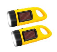 LAIVIYA Lot de 2 Lampe de poche à manivelle, Solaire Torche LED Solaire, Manivelle Flashlight Rechargeables Les Activité en Plein Air Lampe d'urgence, Étanche Torche