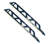 LAIWOO Lot de 2 lames de scie sabre, acier au carbure de tungstène, métal, bois, pierre, accessoires de scie sabre pour béton cellulaire, brique, béton, plaque de ciment, longueur (S1243HM, 305 mm)