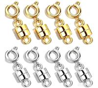 LAIYORA 8 Pièces Fermoir Magnétique Collier Or Argent pour DIY Bijoux | Fermeture aimantée facile, Alliage cuivre anti-oxyde or argent, Connecteur rapide collier bracelet réparation