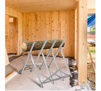 LAIZERE® Chevalet de Sciage Galvanisé, Engrenage Basculante Réglable Porte Bûche, 4 Supports de train