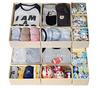 LAJIAKE Lot de 14 organiseurs de table à langer compatibles avec commode et armoire Malm - Inserts de tiroir pliables pour ustensiles à langer, vêtements et linge de bébé - Modulaire - 3 tailles