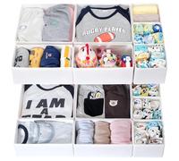 LAJIAKE Lot de 14 organiseurs de table à langer compatibles avec la commode et l'armoire Malm - Inserts de tiroir pliables pour ustensiles à langer, vêtements et linge de bébé - Modulaire - En 3