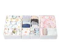 LAJIAKE Lot de 8 organisateurs de tiroirs compatibles avec les commodes HEMNES 108 x 96 et 108 x 131 cm, boîtes de rangement pliables pour commode à langer, armoire et commode, modulaire, en 3 tailles