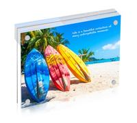 Lajiakoy® Cadre Photo, Cadre Magnetique 10X15CM, Cadre Transparent Double Face, Cadre Photo Verre Acrylique Parfait pour Présenter Sur Votre Bureau (Blanco)