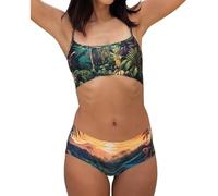LaJolieFun - Femme Maillots de Bain Deux Pièces 2en1 - Ensembles Deux pièces de brassière 2 en 1 et Bas 2en1 (FR/ES, Numérique, 38, Taille Normale, Taille Normale, Multicolore - Kara)