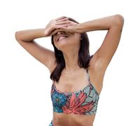 LaJolieFun - Maillot de Bain Femme 2 en 1 Brassière Bretelles Droites (FR/ES, Numérique, 38, Taille Normale, Taille Normale, Multicolore - Léa)