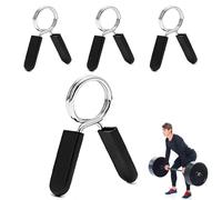 LAJUP 4 Pièces Pince Haltere, Pince À Ressort Pour Poids Avec Poignée Antidérapante, Barre D'Haltères Verrouillage Colliers À Ressort Stop Disque À Ressort, 25 Mm