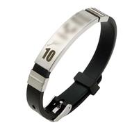 LAJUP Messi10 Bracelet Étoile De Football, Bracelet Personnalisé En Acier Inoxydable Et Silicone, Bracelet Commémoratif Pour Fan De Football, Cadeau Pour Fan De Football, Adjustable, Silicone