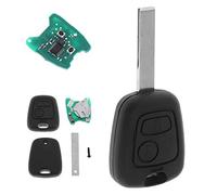 LAKAMODO Clé complète Vierge avec électronique à Programmer pour Peugeot 107 207 307 407 106 206 306 406 pour Citroen C1 C2 C3 C4 C5 Lame Rainurée