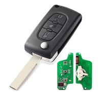 LAKAMODO Clé Vierge Complète Télécommande 3 Boutons Phare CE0523 à Programmer pour Citroen C1 C2 C3 C4 C5 C6 C8 Xsara Picasso pour Peugeot 207 208 307 308 407 807 Lame Rainurée