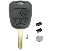 LAKAMODO Coque Clé Clef Télécommande pour Peugeot Expert Partner et Citroën Saxo Xsara Picasso Berlingo +2 Switchs +Pile en Plastique pour Voiture et Camionnette