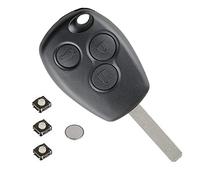 LAKAMODO Coque Clé Plip Télécommande pour Renault Modus Clio Kangoo Twingo Wind 3 Boutons Lame Plate avec 3 Switchs 1 Pile